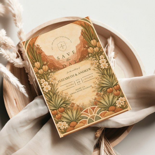 Boho-Wildblumen-Wüstenhochzeit Save The Date (Von Creator hochgeladen)
