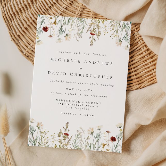 Boho-Wildblumenfeld-Hochzeitseinladung Einladung (Von Creator hochgeladen)