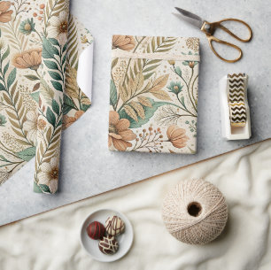 Boho-Wildblumenwiese in Aquarell Geschenkpapier