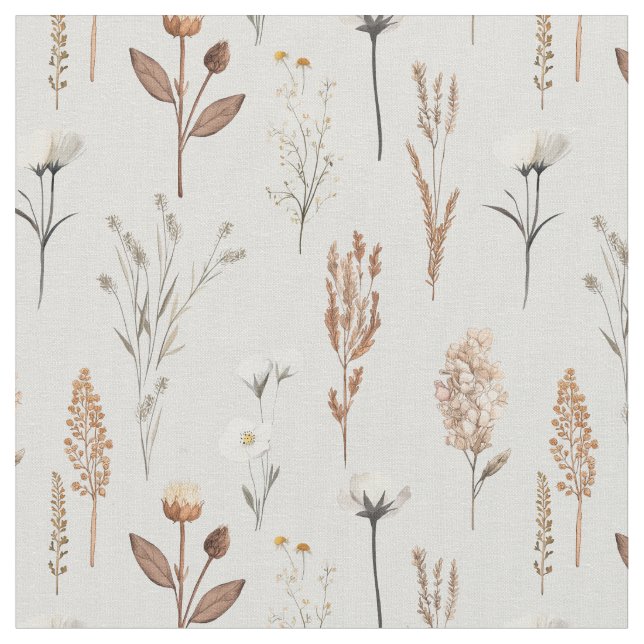 Boho Wilde Unkrautblumen rustikal - klein  Stoff (Nahaufnahme)