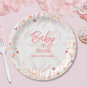 Boho Wildflower-Baby in Bloom Mädchen-Baby-Party Pappteller