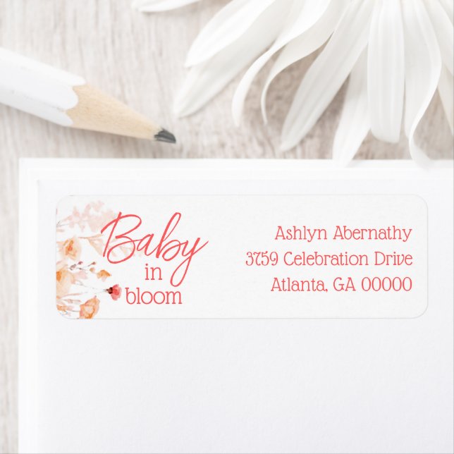 Boho Wildflower Baby in Bloom Return Address  (Insitu)
