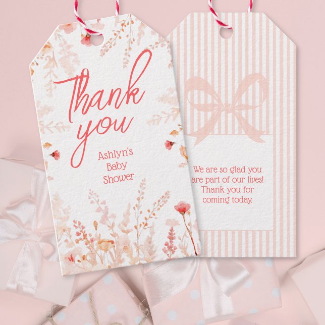 Boho Wildflower Baby Shower Thank You Favor  Geschenkanhänger (Von Creator hochgeladen)