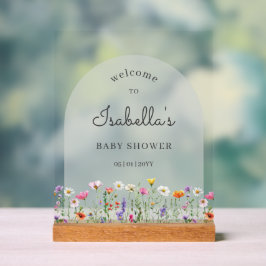 Boho Wildflower Baby Shower Welcome Sign Acrylschild