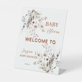 Boho Wildflower Baby Shower Welcome Sign Sockelschild