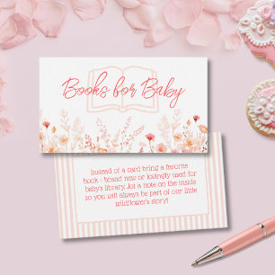 Boho Wildflower Babyparty-Bücher fürs Baby Begleitkarte