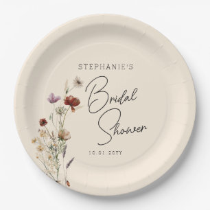 Boho-Wildflower-Brautparty Pappteller