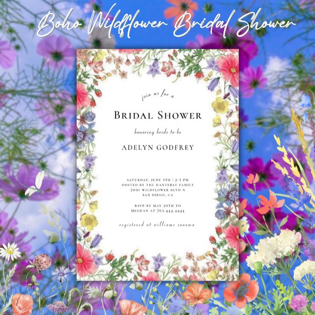 Boho Wildflower Bridal Shower  Einladung (Von Creator hochgeladen)