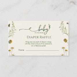 Boho Wildflower Diaper Raffle Enclosure Card Begleitkarte