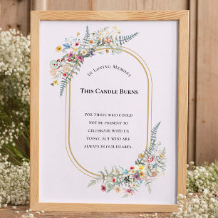 Boho Wildflower Farn Lavendel Diese Kerze Brennt Poster