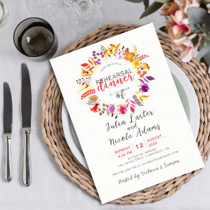 Boho-Wildflower-Herbst-Kranz Probeessen Einladung