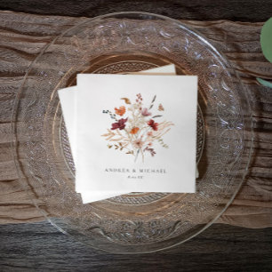Boho-Wildflower-Hochzeit-Herbst-Blumenarrangement Serviette