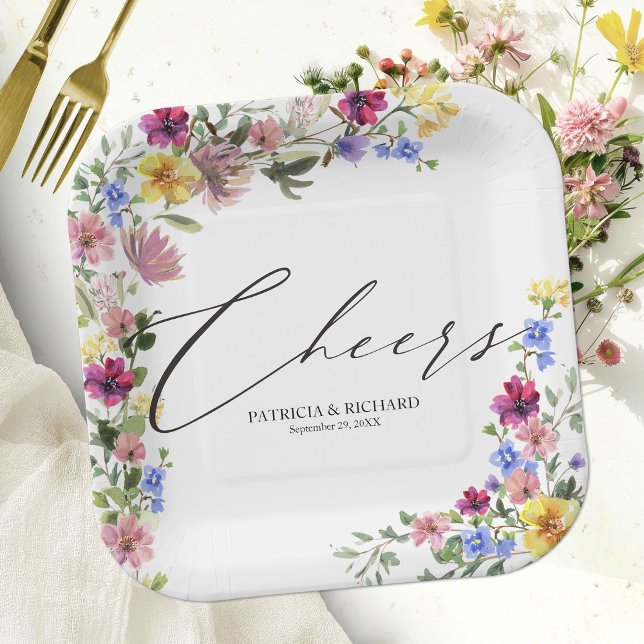 Boho-Wildflower-Hochzeit Pappteller (Von Creator hochgeladen)