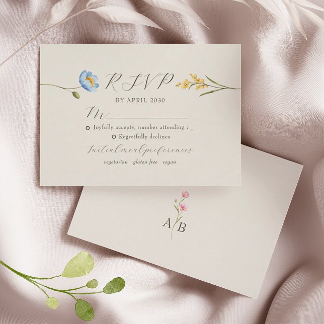 Boho-Wildflower-Hochzeit RSVP Karte (Von Creator hochgeladen)