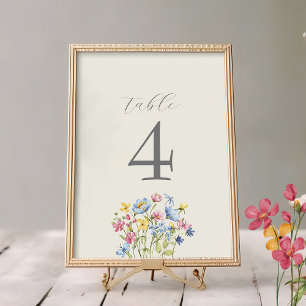 Boho-Wildflower-Hochzeit Tischnummer