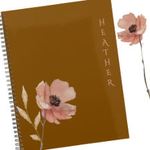 Boho Wildflower Personalisiertes braunes Geschenk 