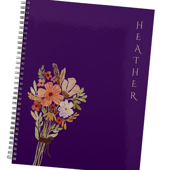 Boho Wildflower Personalisiertes lila Geschenk für Planer (Von Creator hochgeladen)