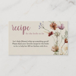 Boho Wildflower Rezeptanfrage Beilagekarte Begleitkarte