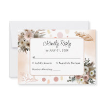 Boho Wildflower Romantische Hochzeits-RSVP-Karte
