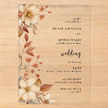 Boho Wildflower Terrakotta-Hochzeitseinladung