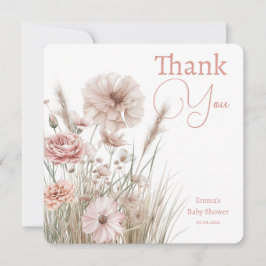 Boho Wildflower Thank You Card Dankeskarte