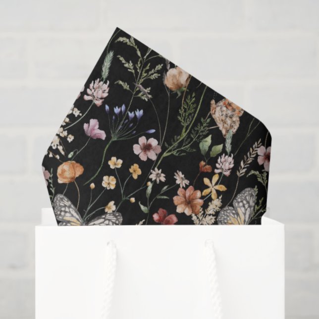 Boho Wildflower Tissue Paper Wedding Gift Wrap Seidenpapier (Geschenktüte)