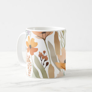 Boho-Wildflower-Wasserfarben-Blumen-Pastell Kaffeetasse