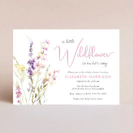 Boho Wildflower Watercolor Baby Girl Shower Einladung