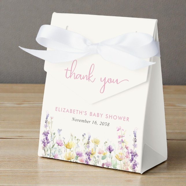 Boho Wildflower Watercolor Baby Girl Shower Geschenkschachtel (Boho Wildflower Watercolor Baby Girl Shower Favor Boxes)