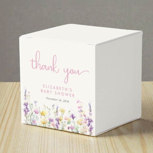 Boho Wildflower Watercolor Baby Girl Shower Geschenkschachtel (Boho Wildflower Watercolor Baby Girl Shower Favor Boxes)