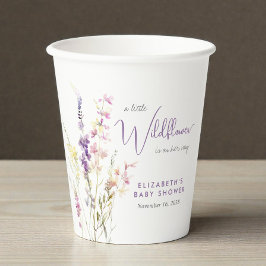 Boho Wildflower Watercolor Baby Shower Pappbecher