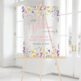 Boho Wildflower Watercolor Baby Shower Welcome Acrylschild
