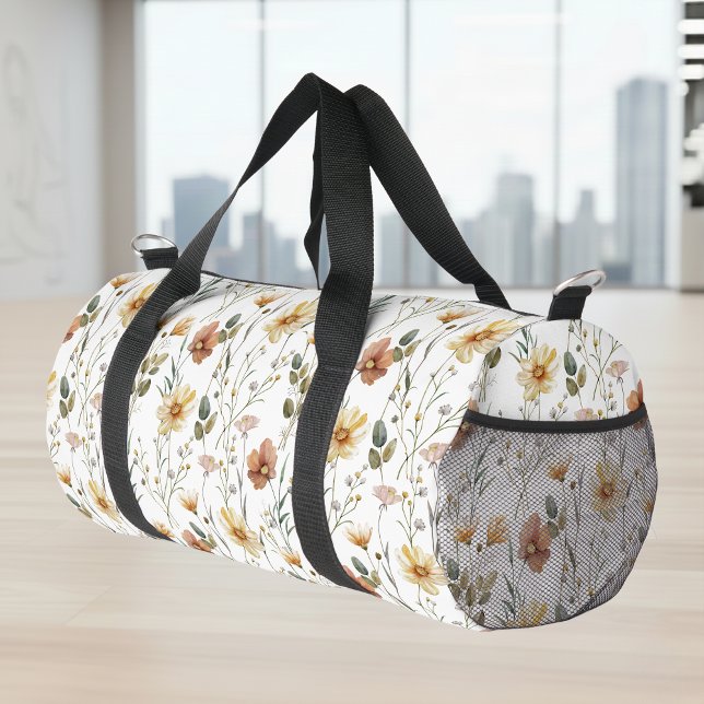 Boho Wildflower Watercolor Duffle Bag (Von Creator hochgeladen)