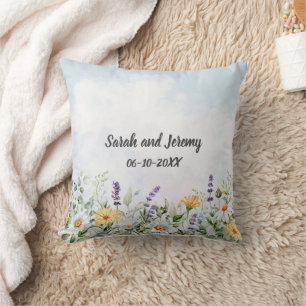 Boho-Wildflower-Watercolor-Personalisierung für di Kissen