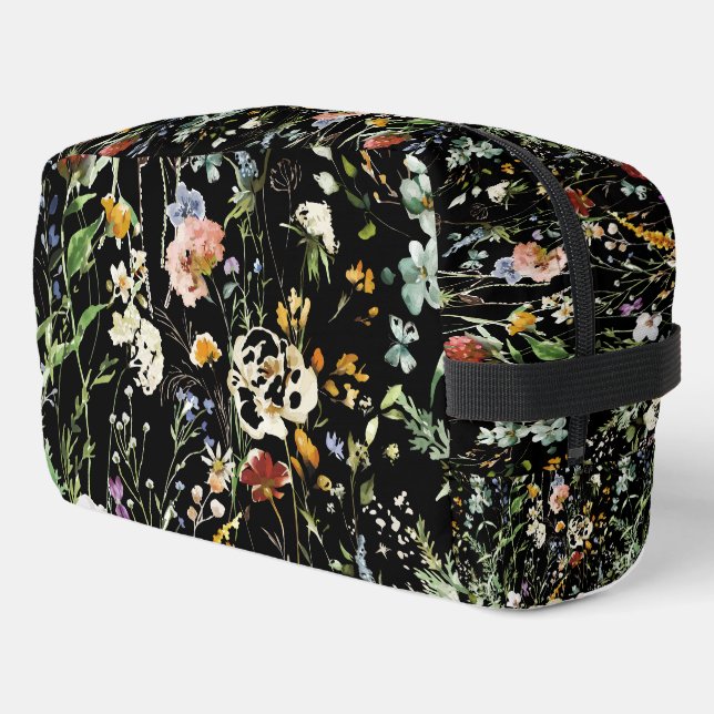 Boho Wildflower Watercolor Spring  Flower Waschbeutel (Linke Seite)