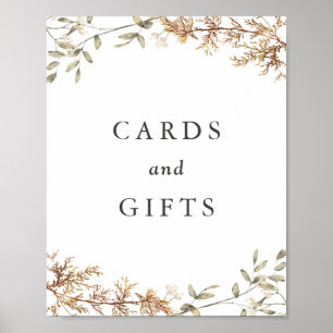 Boho Wildflower Wedding Cards and Gifts Sign Poster