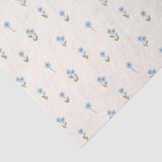 Boho Wildflowers Ditsy Floral Cottagecore Blue Seidenpapier