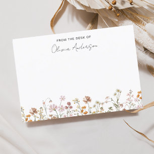 Boho Wildflowers Persönliches Schreibwarensortimen Dankeskarte