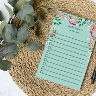 Boho Wildflowers - To Do List - Name Post-it Klebezettel