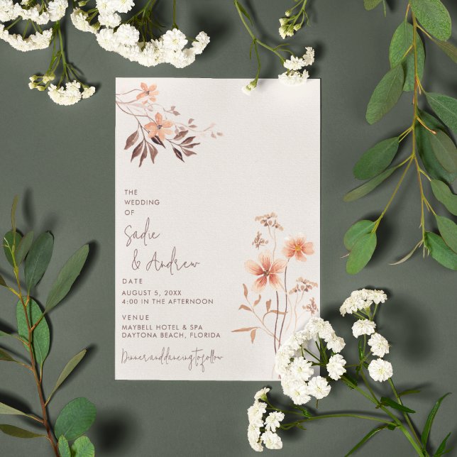 Boho Wildlfower Rustikale Einladung zur Hochzeit i (Boho Wildlfower Rustic Outdoor Wedding Invitation)
