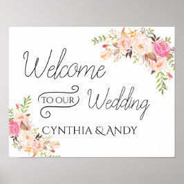 Boho Willkommen bei unserem Hochzeitplakatzeichen Poster
