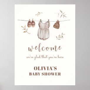 Boho-Willkommensschild Mädchen-Outfit Baby Shower Poster