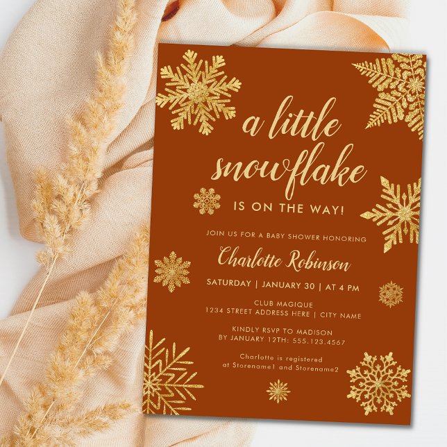Boho Winter Baby Showflake Wonderland Einladung (Von Creator hochgeladen)