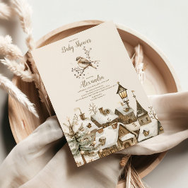 Boho Winter Christmas Baby Shower Einladung