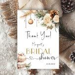 Boho Winter Christmas Brautparty Danke, Card Dankeskarte<br><div class="desc">Ausdruck Ihrer Dankbarkeit mit Eleganz! Unser "Boho Winter Christmas Brautparty Dankeschön Karten!" ist die perfekte Art,  "Danke" im Stil zu sagen. Jetzt kaufen und Ihre Wertschätzung teilen!</div>