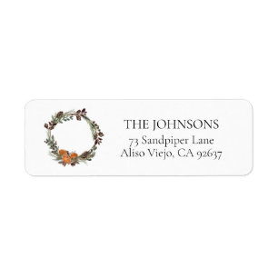 Boho Winter Citrus Wreath Rücksendeadresse