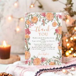 Boho Winter Dried Citrus Floral Brautparty Dankeskarte