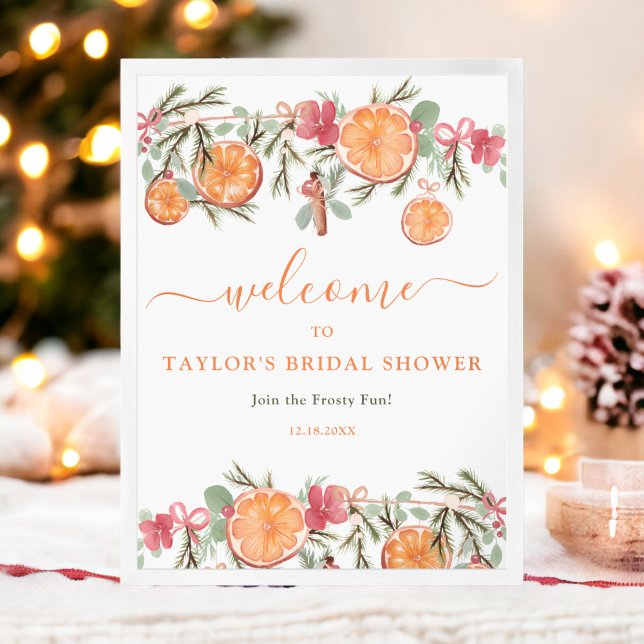 Boho Winter Dried Citrus Floral Bridal Empfang Poster (Boho Winter Dried Citrus Floral Bridal welcome Poster)