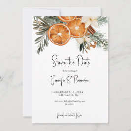 Boho Winter Greenery Foto Save the Date Einladung