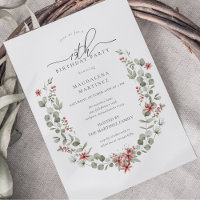 Boho Winter Greenery Red Floral 19. Geburtstag